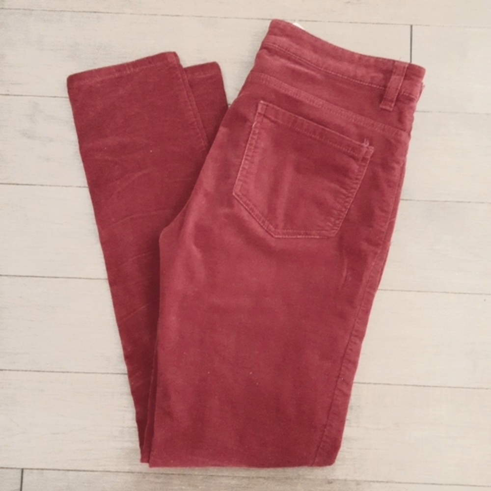 Joe Fresh velvety raspbery red pants
